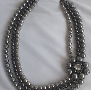 Silver and Gray Pearl Necklace